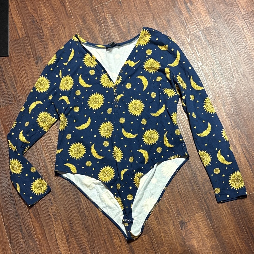 Forever 21 Sun and Moon Patterned  One Piece 1X